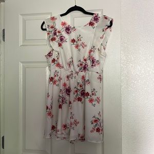 White ROMPER with flowers